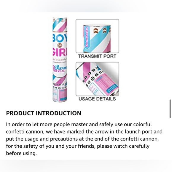 4 Gender Reveal Confetti Cannon in Pink - Picture 8 of 10